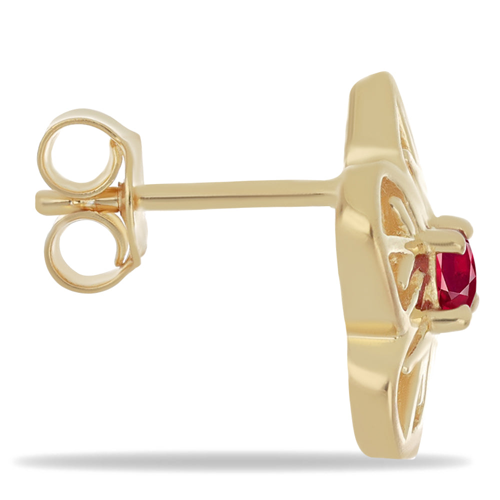 Goldplattierte Silberohrringe mit Rubellit aus Cruzeiro 2 