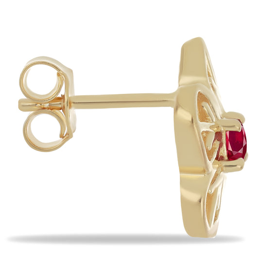 Goldplattierte Silberohrringe mit Rubellit aus Cruzeiro