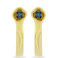 Goldplattierte Silberohrringe mit blauem Diamant