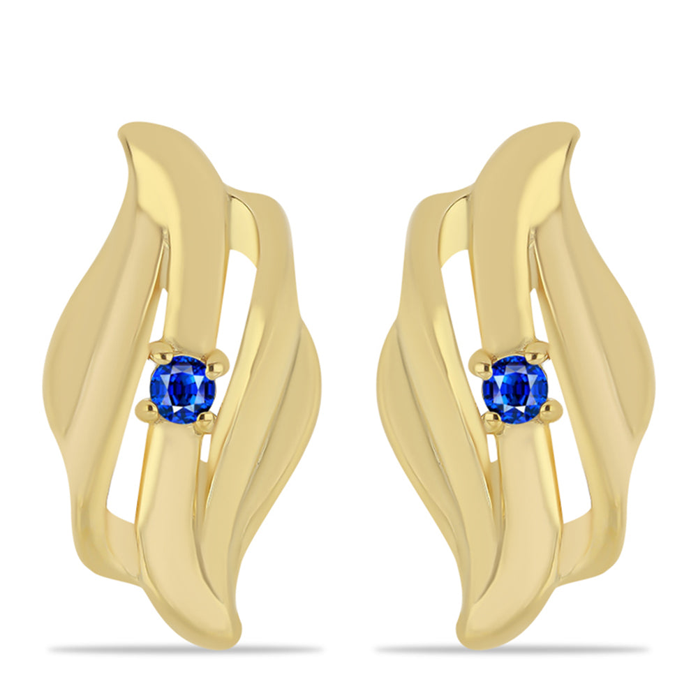 Goldplattierte Silberohrringe mit australischem blauem Saphir 1 