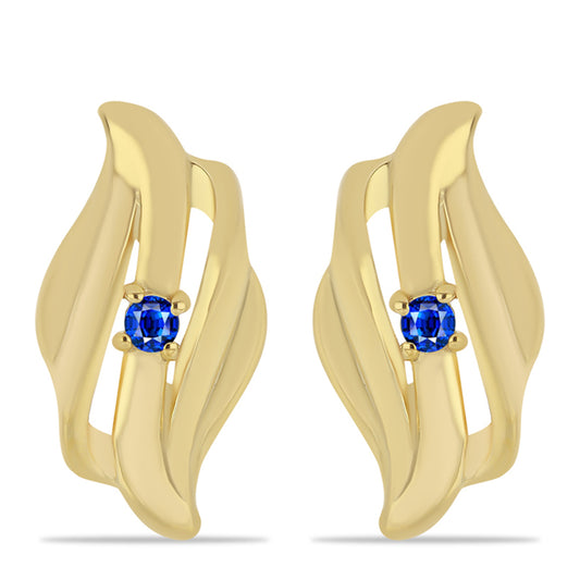 Goldplattierte Silberohrringe mit australischem blauem Saphir