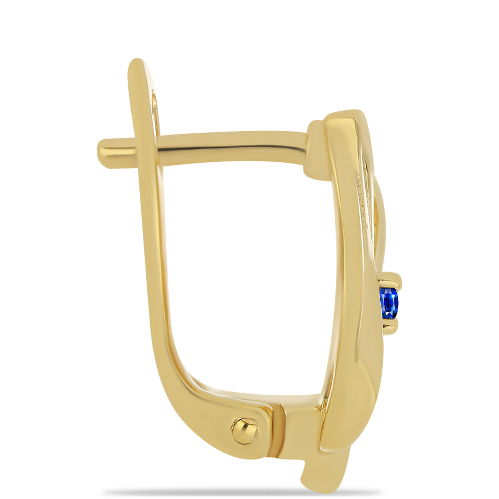 Goldplattierte Silberohrringe mit australischem blauem Saphir 2 