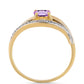 Goldplattierter Silberring mit Rose De France Amethyst und weißem Topas