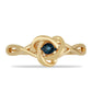 Goldplattierter Silberring mit blauem Diamant