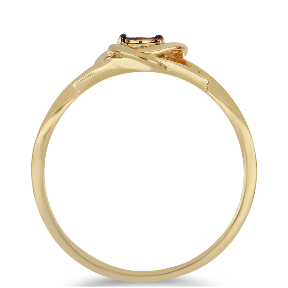 Goldplattierter Silberring mit blauem Diamant 2 