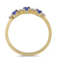 Goldplattierter Silberring mit Tansanit und weißem Zirkon