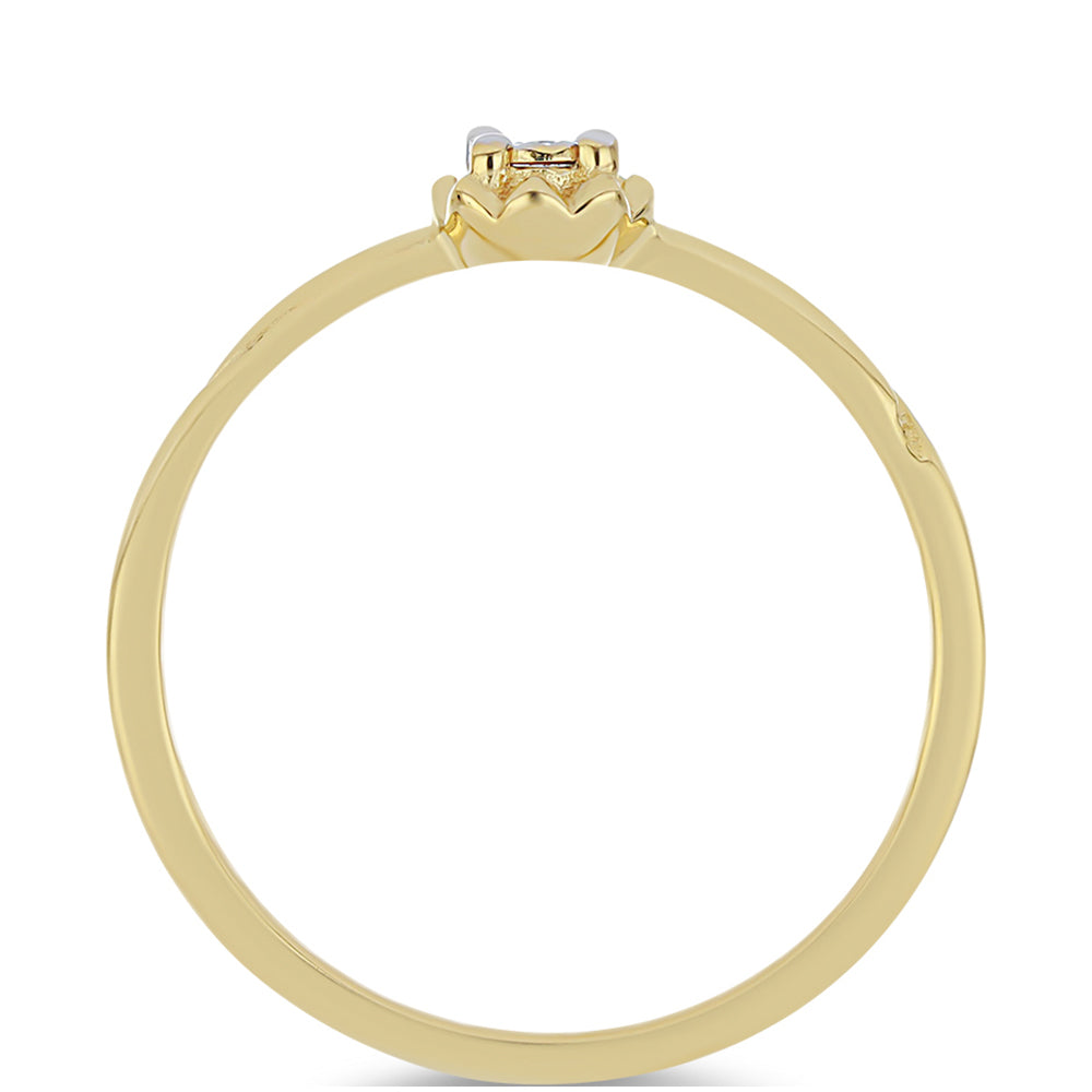 Goldplattierter Silberring mit weißem Diamant