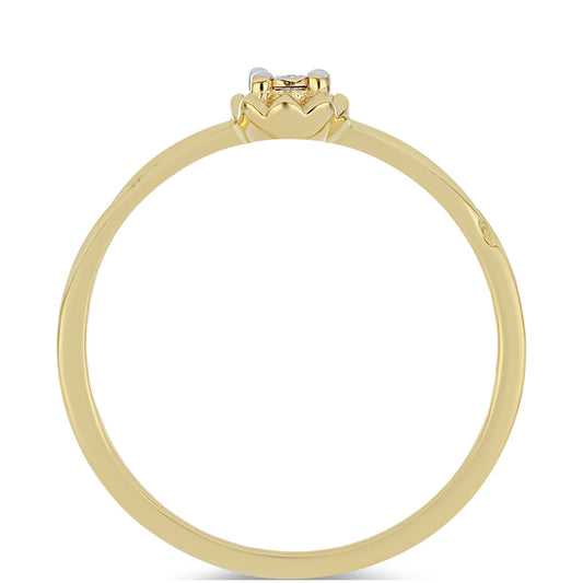 Goldplattierter Silberring mit weißem Diamant