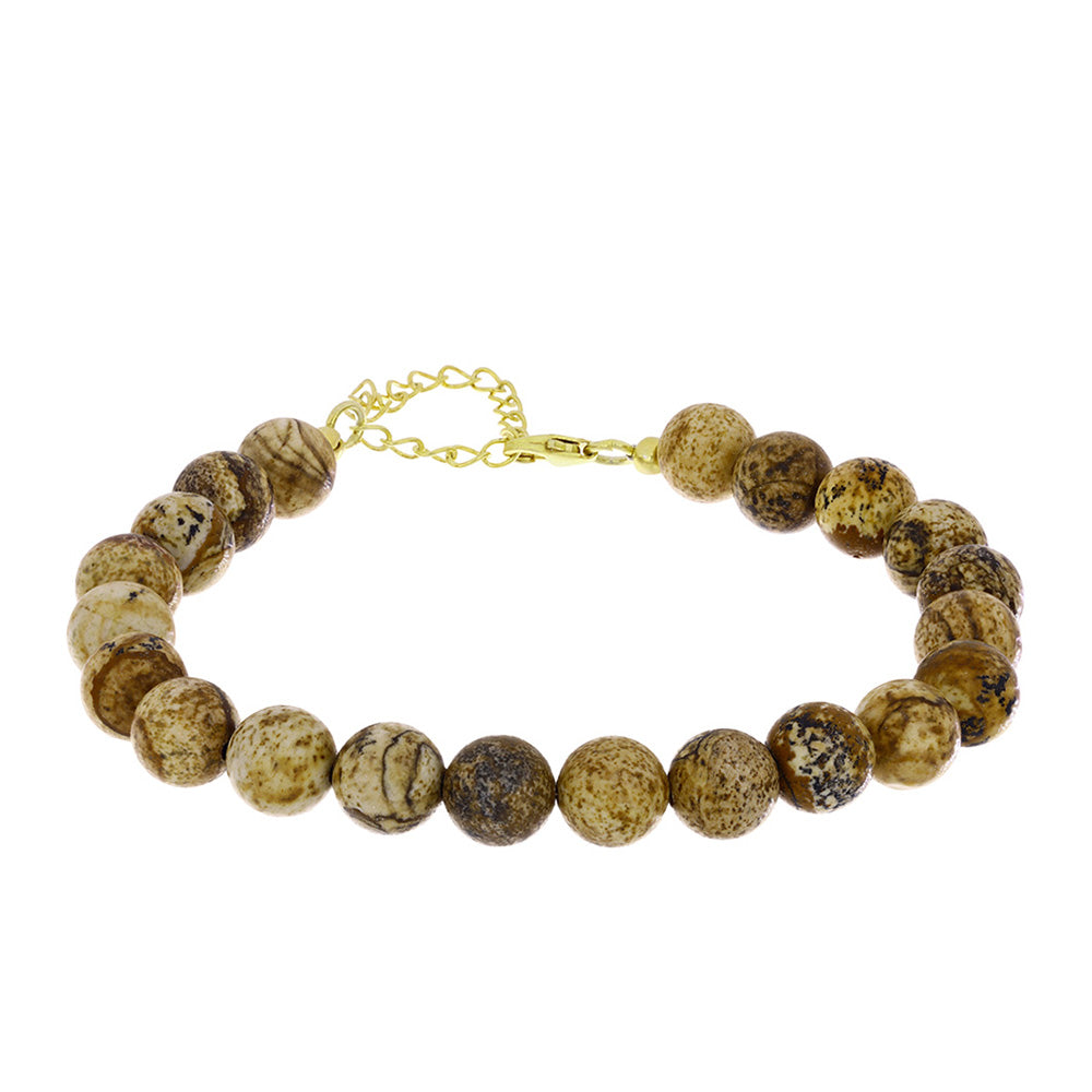 Goldplattiertes Silberarmband mit Jaspis 1 