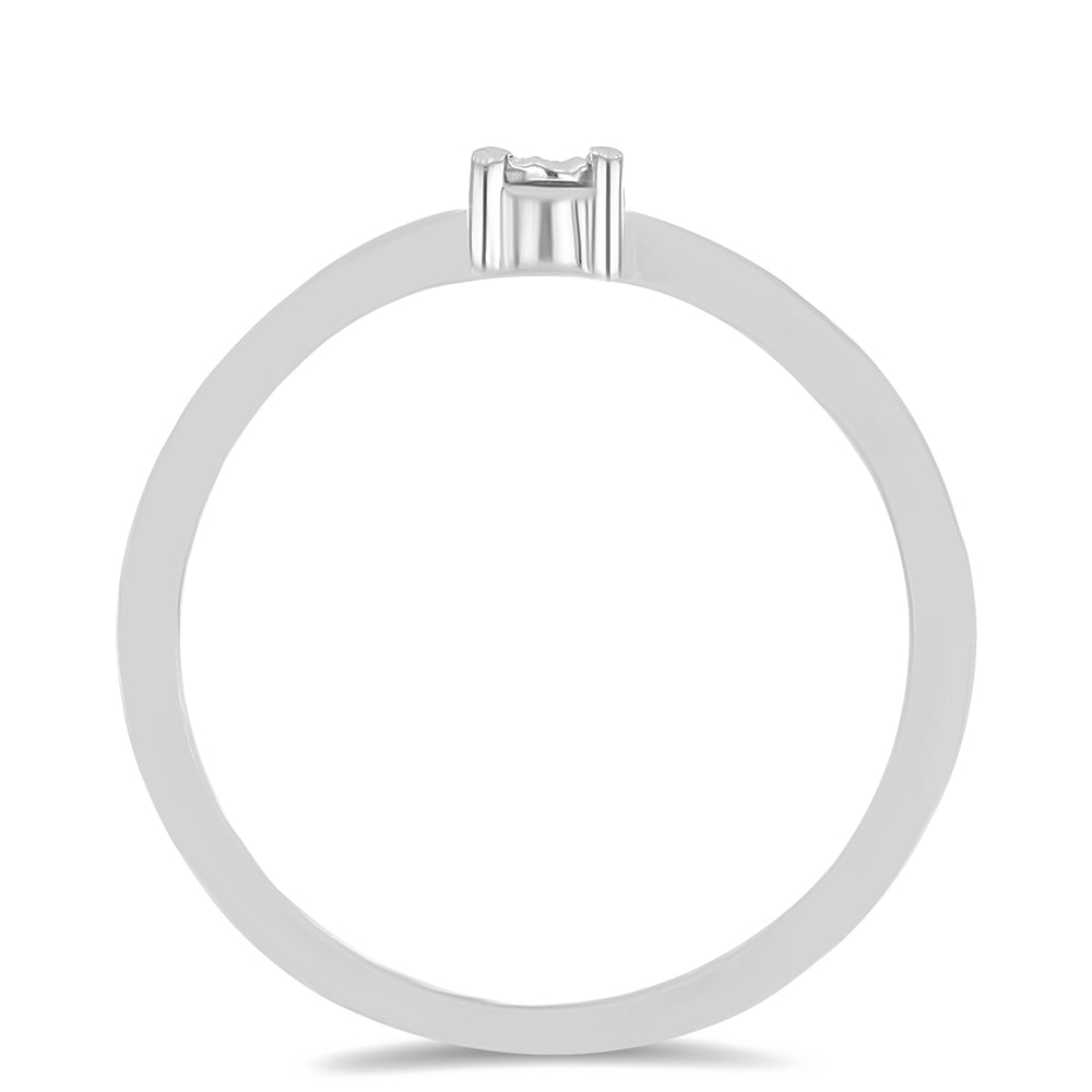 Silberring mit weißem Diamant