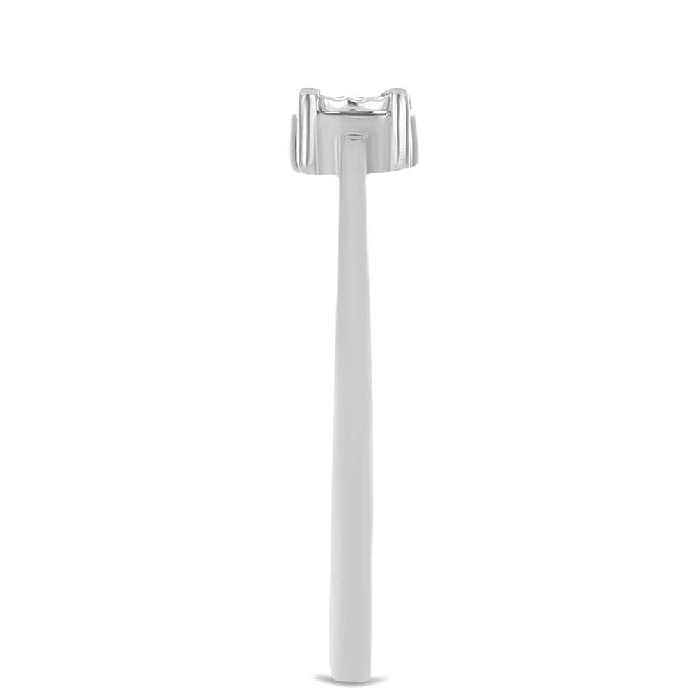 Silberring mit weißem Diamant 4 