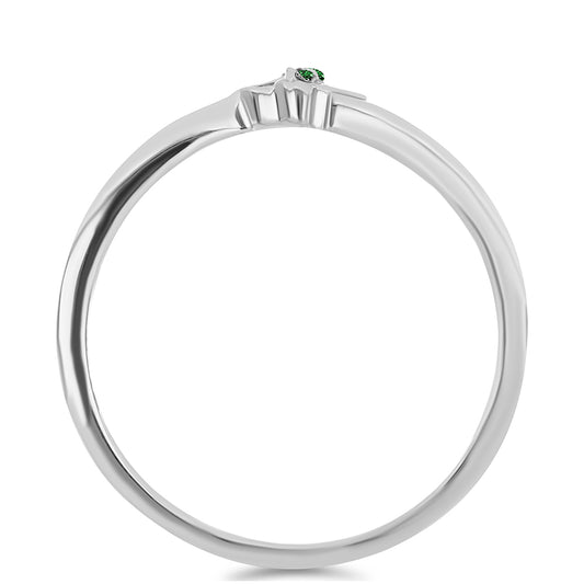 Silberring mit grünem Diamant
