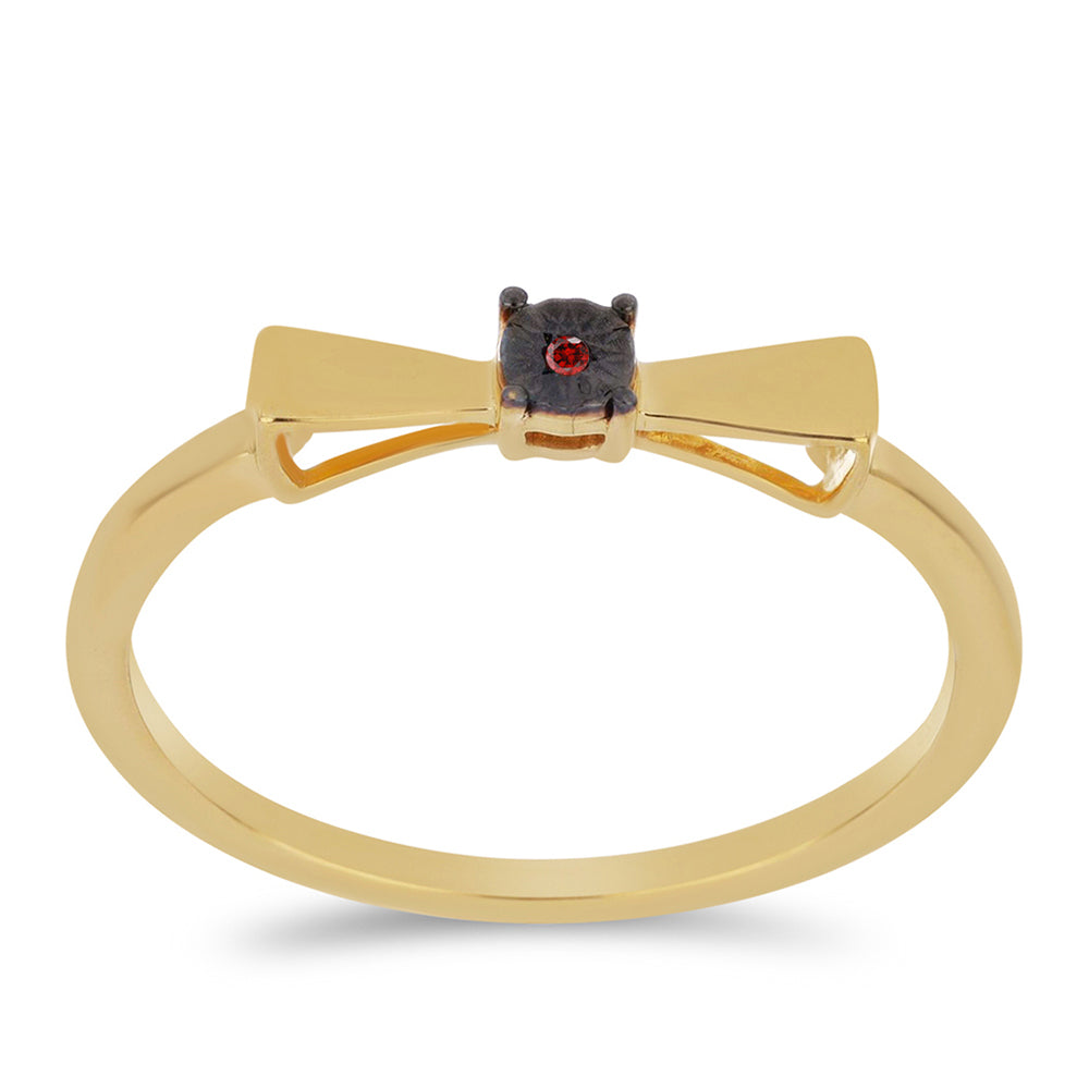 Goldplattierter Silberring mit rotem Diamant