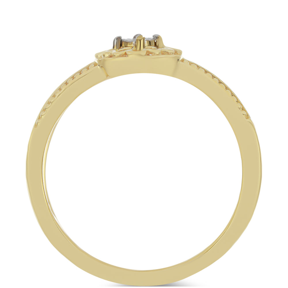 Goldplattierter Silberring mit weißem Diamant