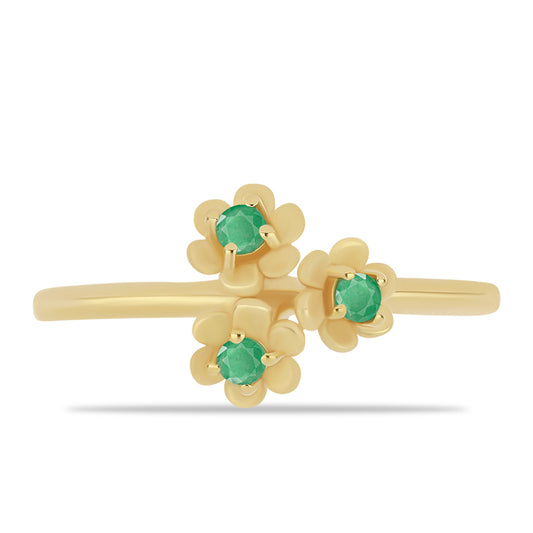 Goldplattierter Silberring mit brasilianischem Smaragd