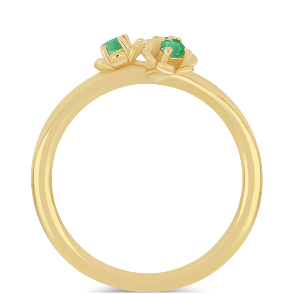 Goldplattierter Silberring mit brasilianischem Smaragd 2 