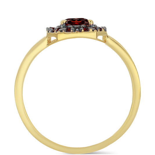 Goldplattierter Silberring mit Barton Granat