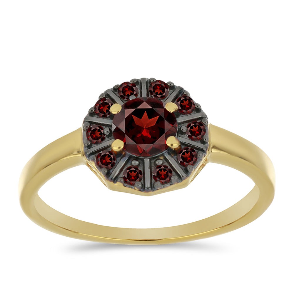 Goldplattierter Silberring mit Barton Granat