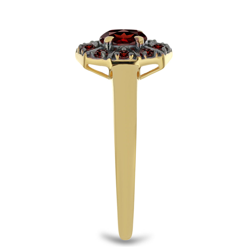 Goldplattierter Silberring mit Barton Granat 4 