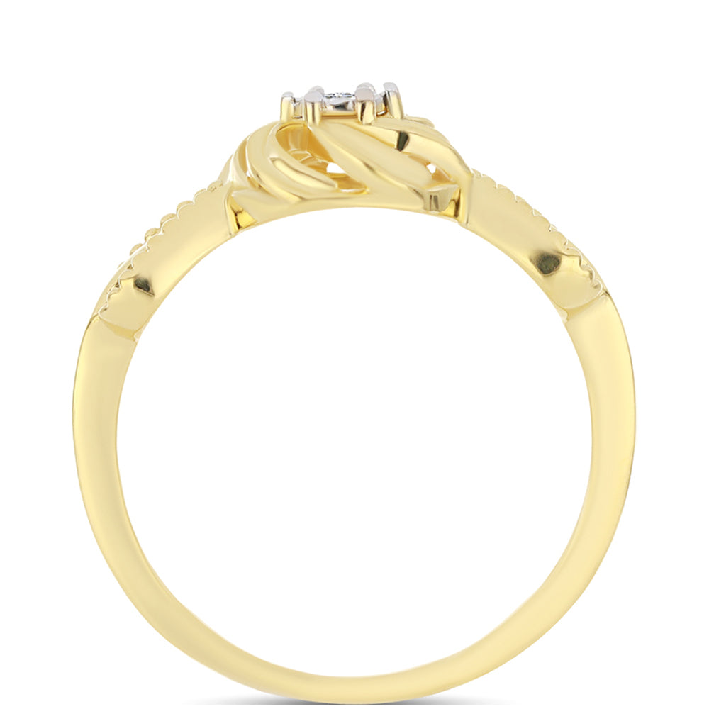 Goldplattierter Silberring mit weißem Diamant 2 