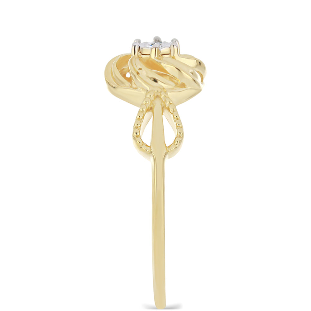 Goldplattierter Silberring mit weißem Diamant 4 