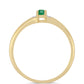 Goldplattierter Silberring mit brasilianischem Smaragd und weißem Zirkon
