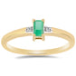 Goldplattierter Silberring mit brasilianischem Smaragd und weißem Zirkon