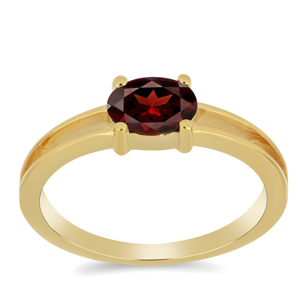 Goldplattierter Silberring mit Barton Granat