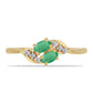 Goldplattierter Silberring mit brasilianischem Smaragd und weißem Zirkon