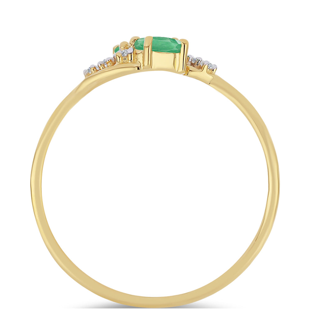 Goldplattierter Silberring mit brasilianischem Smaragd und weißem Zirkon 2 