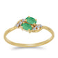 Goldplattierter Silberring mit brasilianischem Smaragd und weißem Zirkon