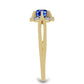 Goldplattierter Silberring mit australischem blauem Saphir und weißem Zirkon