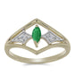 Goldplattierter Silberring mit brasilianischem Smaragd und natürlichem weißem Zirkon