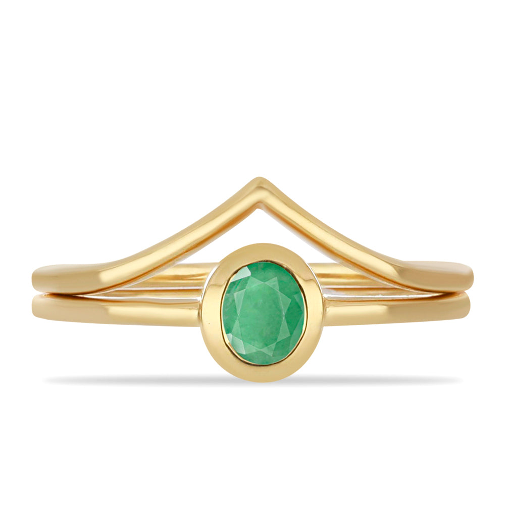 Goldplattierter Silberring mit brasilianischem Smaragd