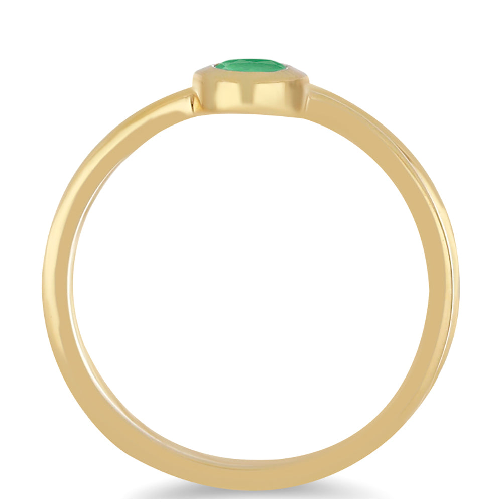 Goldplattierter Silberring mit brasilianischem Smaragd