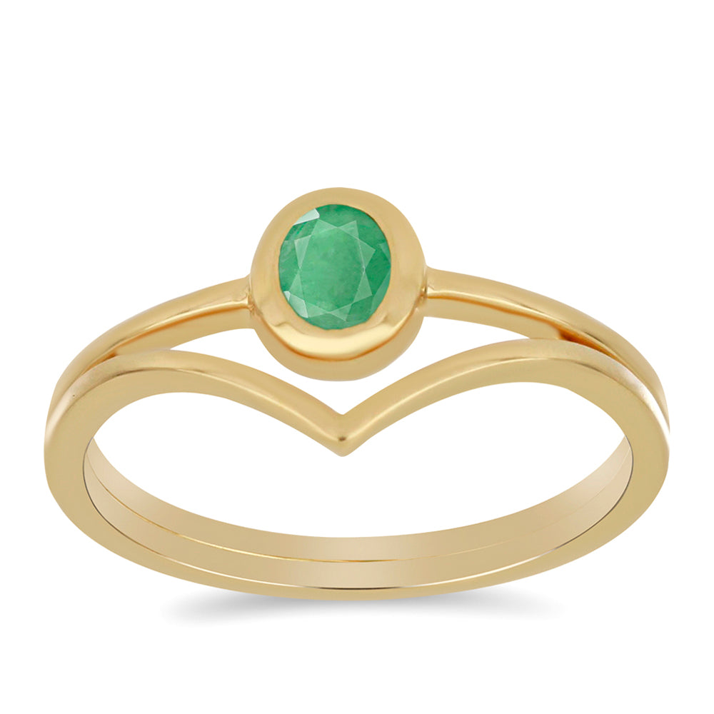 Goldplattierter Silberring mit brasilianischem Smaragd