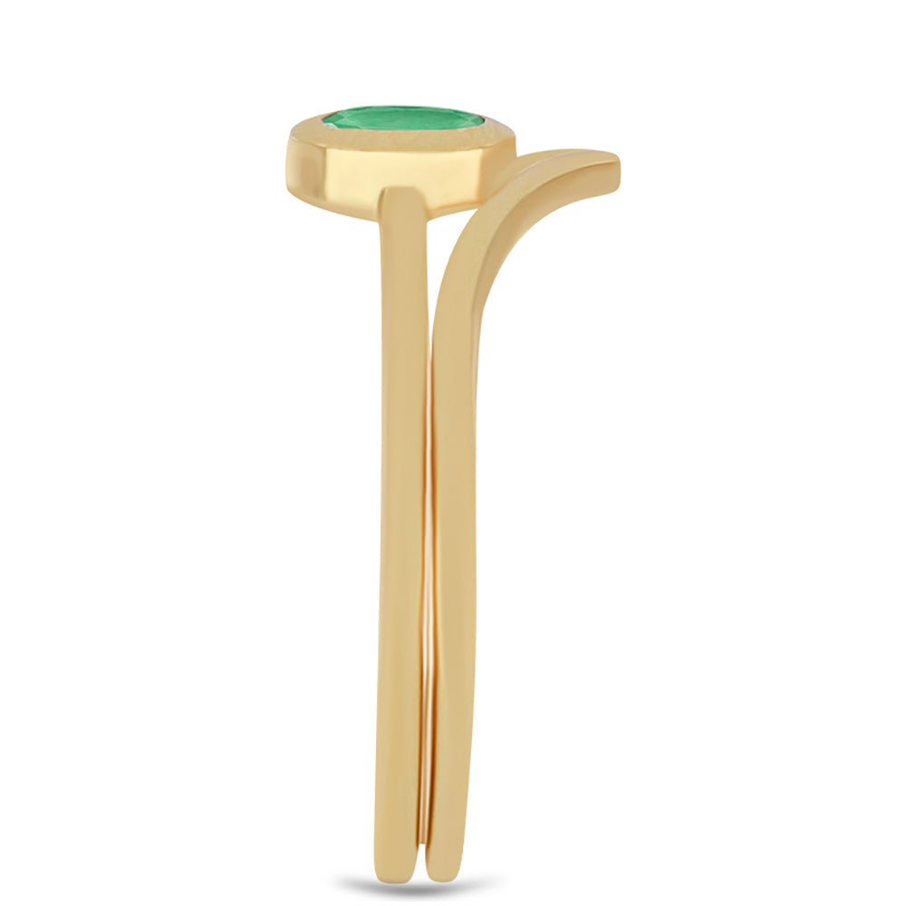 Goldplattierter Silberring mit brasilianischem Smaragd