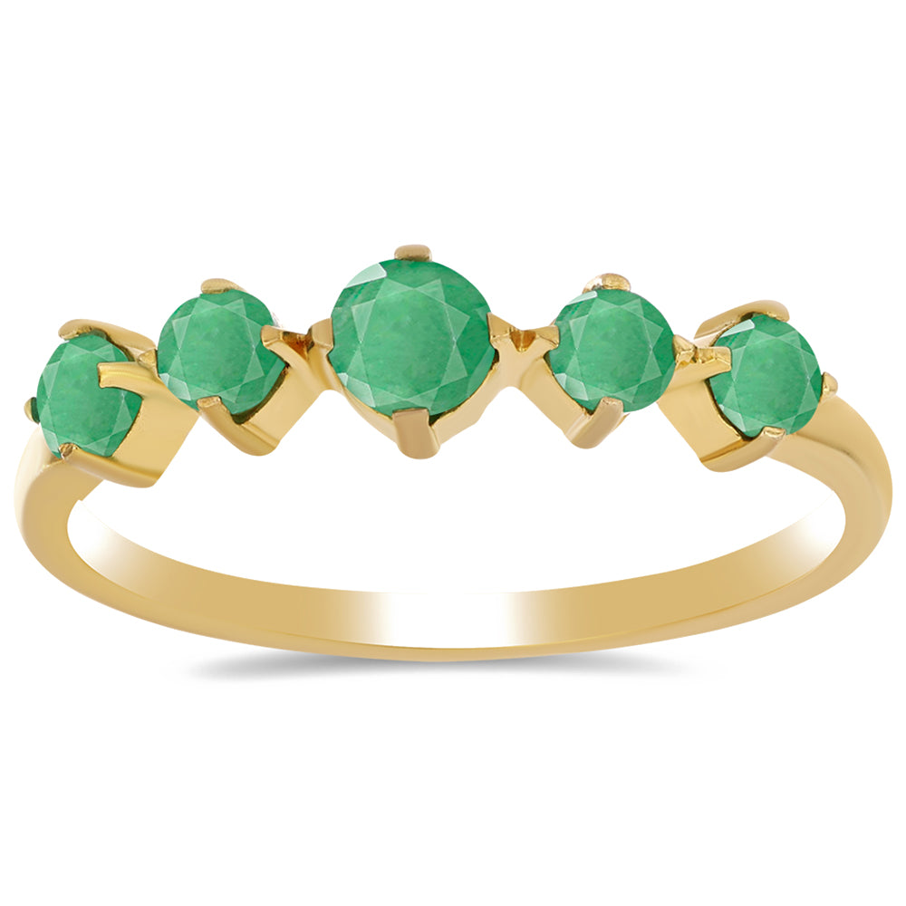 Goldplattierter Silberring mit brasilianischem Smaragd