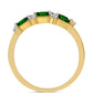 Goldplattierter Silberring mit Chromdiopsid und weißem Zirkon