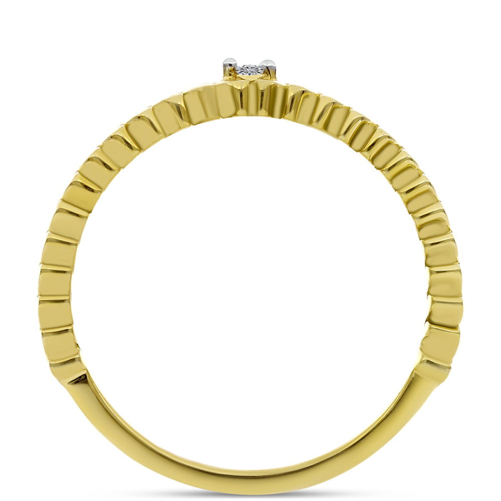 Goldplattierter Silberring mit weißem Diamant 2 