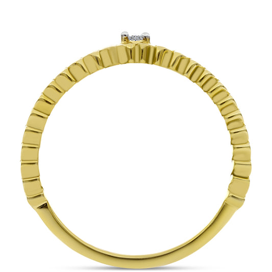 Goldplattierter Silberring mit weißem Diamant