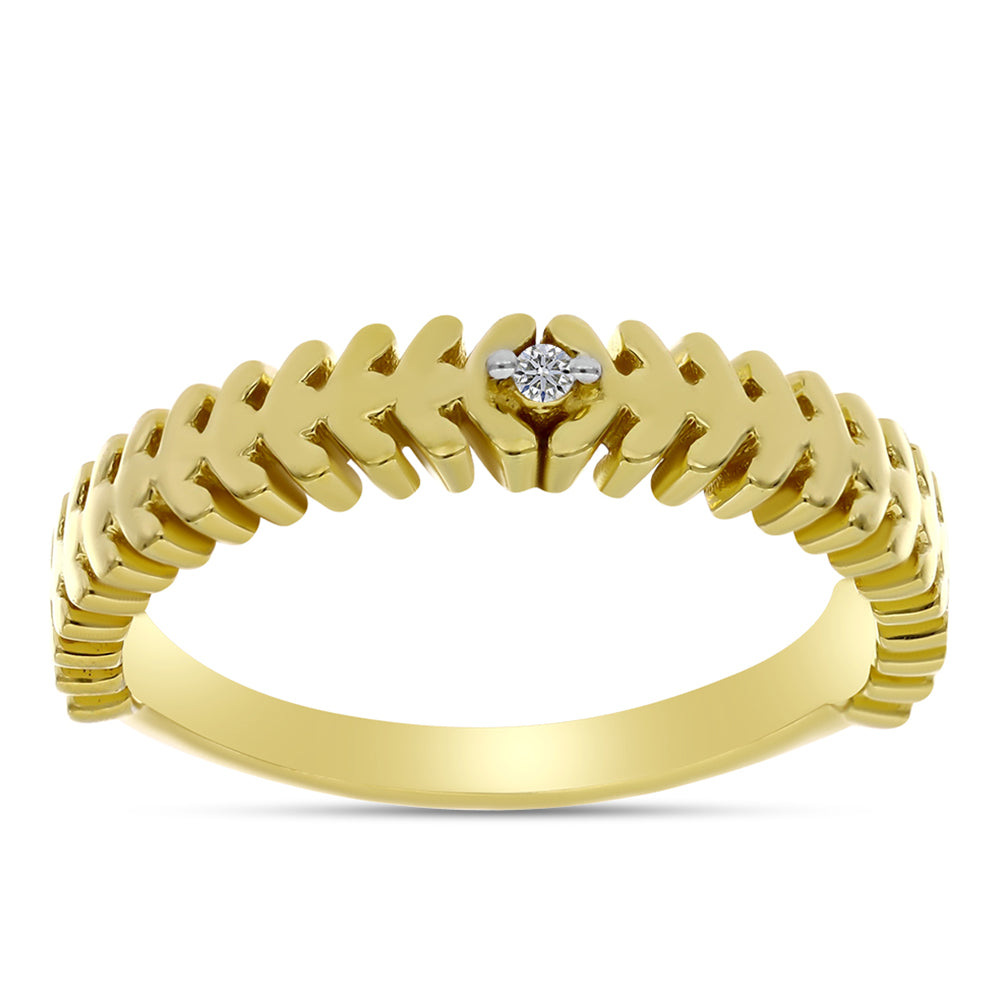 Goldplattierter Silberring mit weißem Diamant 3 