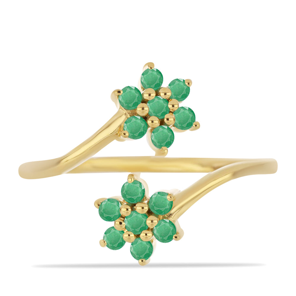 Goldplattierter Silberring mit brasilianischem Smaragd 1 