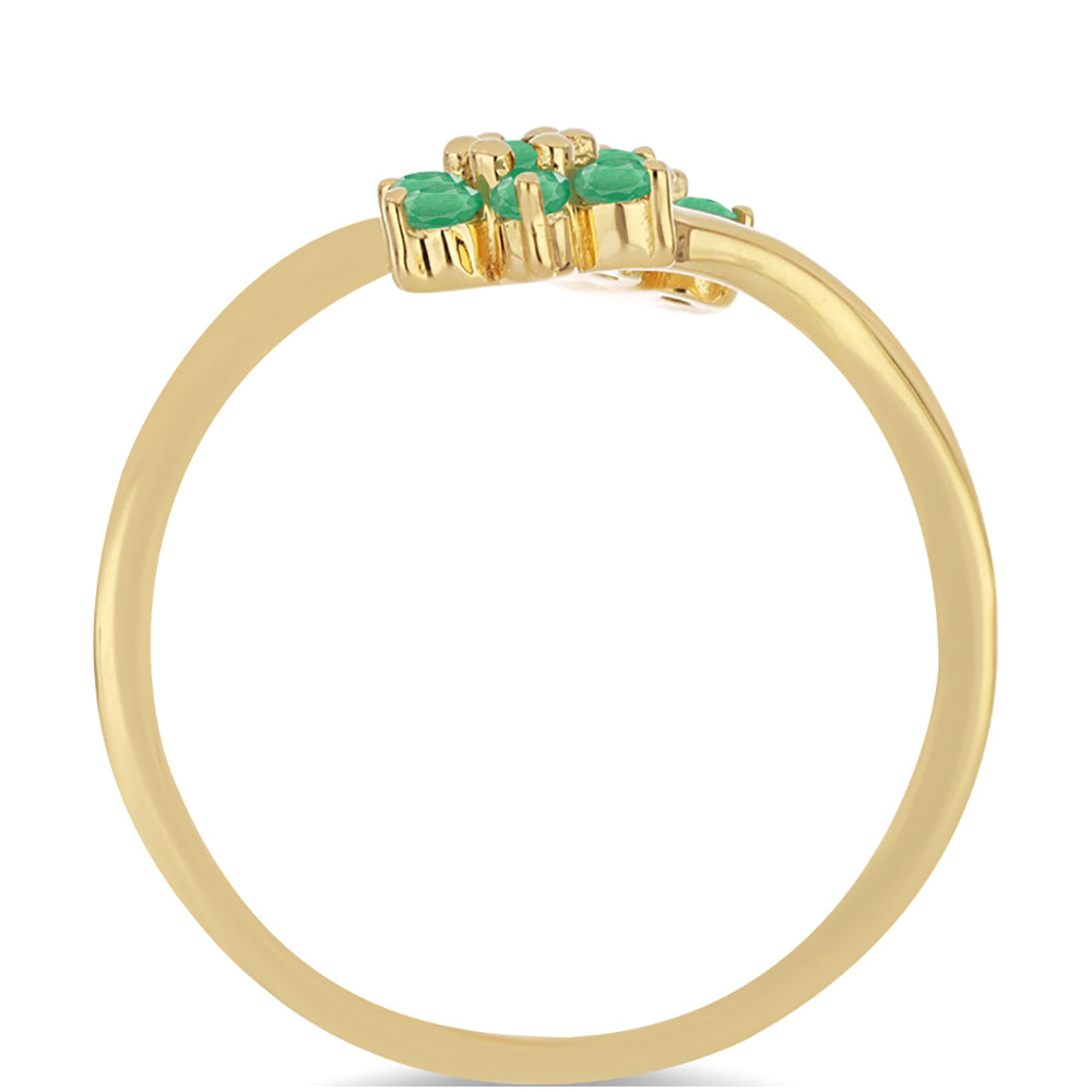 Goldplattierter Silberring mit brasilianischem Smaragd 2 