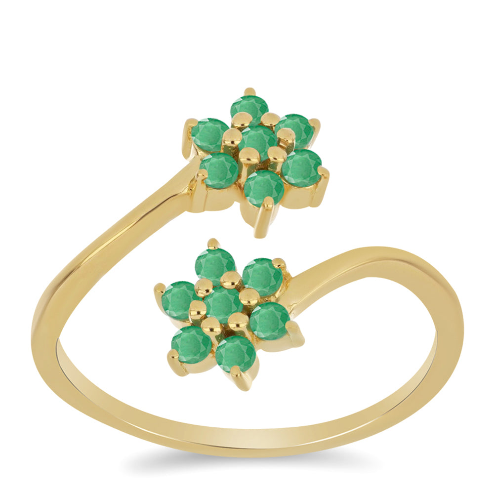 Goldplattierter Silberring mit brasilianischem Smaragd