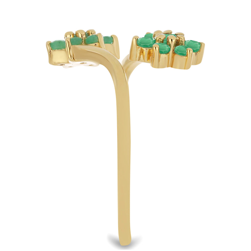 Goldplattierter Silberring mit brasilianischem Smaragd