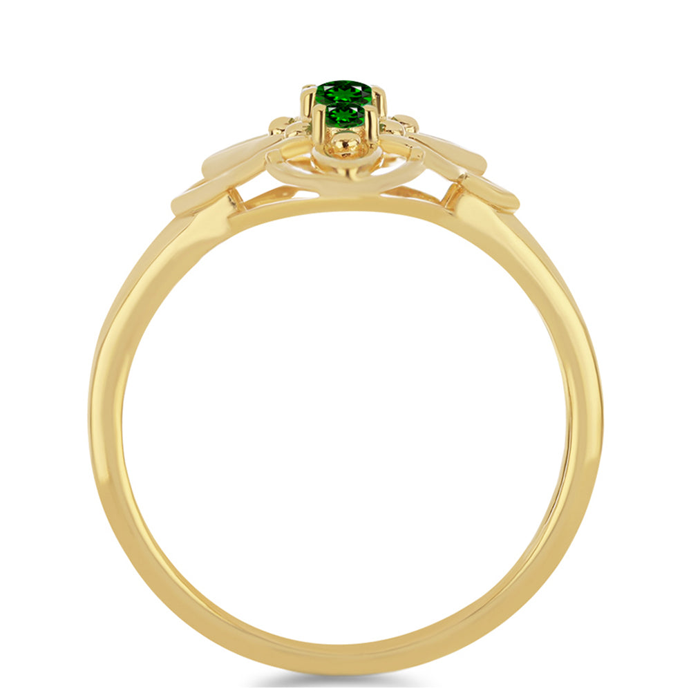 Goldplattierter Silberring mit Chromdiopsid 2 