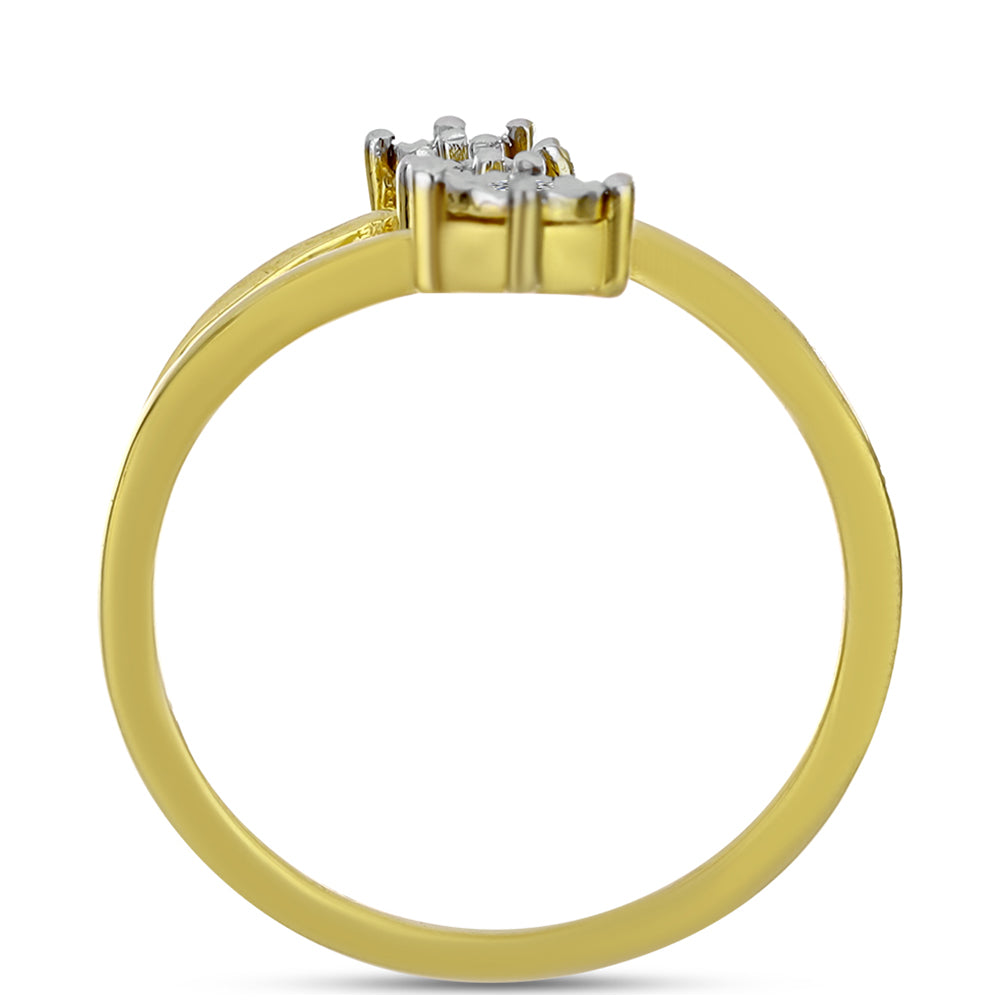 Goldplattierter Silberring mit weißem Diamant 2 