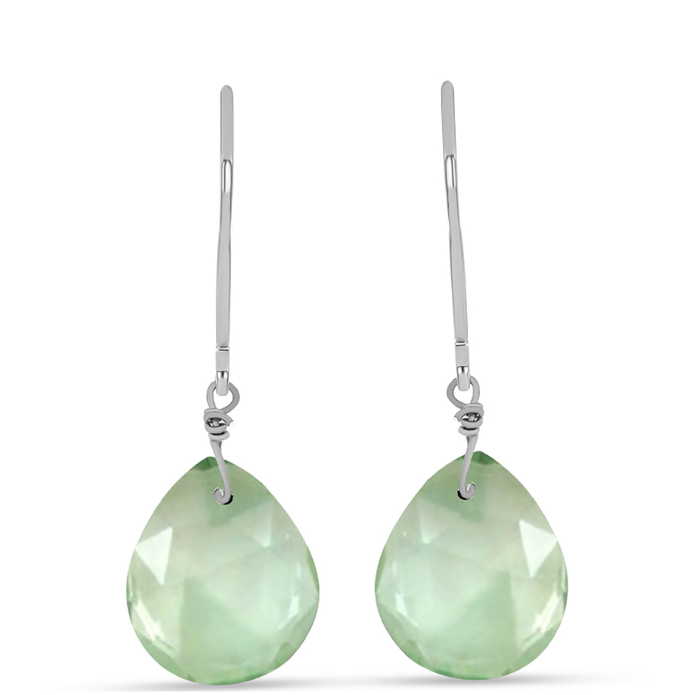 Silberohrringe mit grünem Amethyst