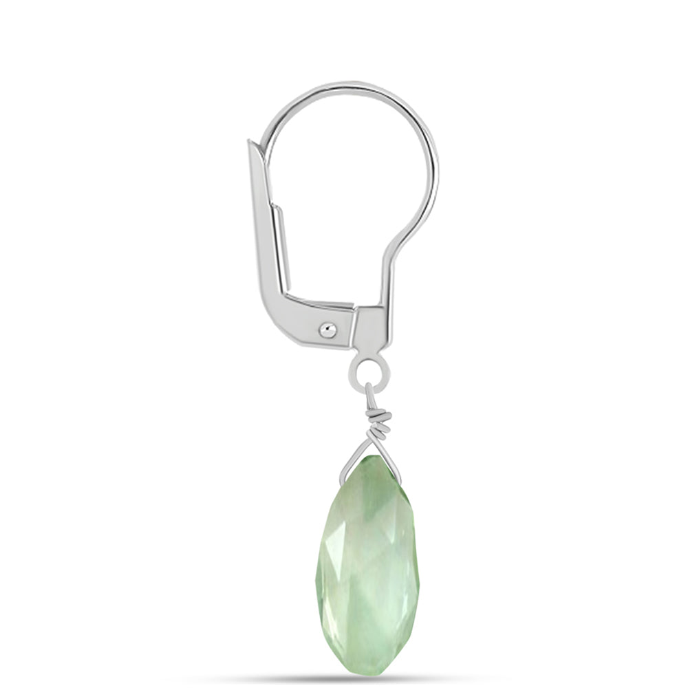Silberohrringe mit grünem Amethyst 2 
